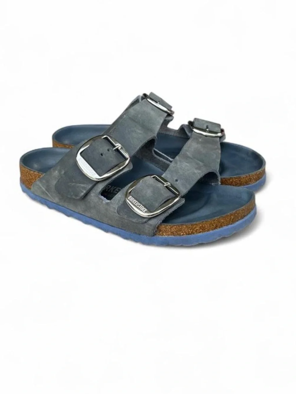 Birkenstock Arizona Big Buckle Dusty Blue Oiled Leather Sandals EU 38 US 7 N